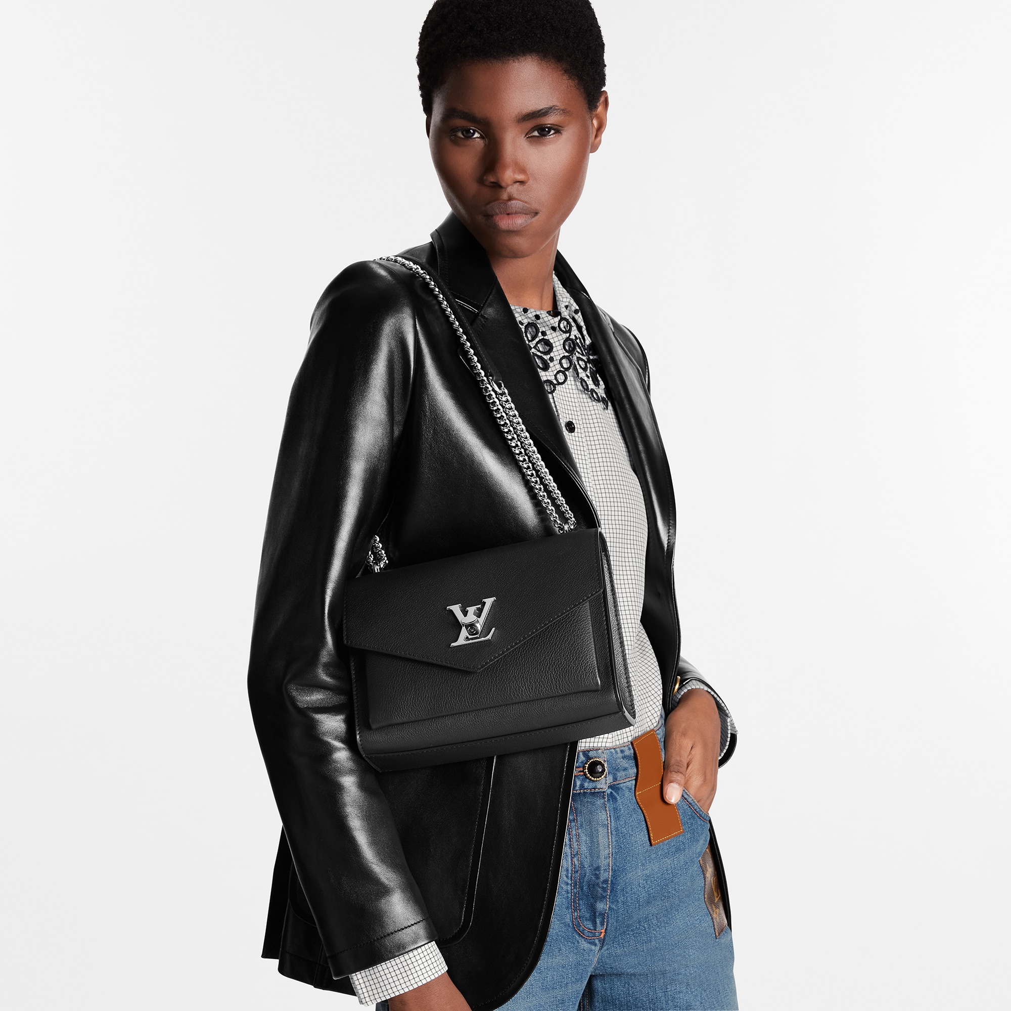 【ルイヴィトン・Louis Vuitton 】Mylockme Chain Bag M51418 New Louis Vuitton MyLockMe Chain Bag Medium Size Black